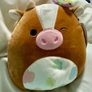 Squishmallows Brown Winking  Cow Griella NEW WITH TAGS